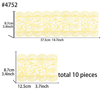 Large Edible Cake Scallop Trim Yellow 14-inch 10-Piece Set