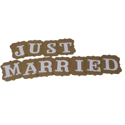 Just Married Bunting Banner for Wedding 4x5-Inch