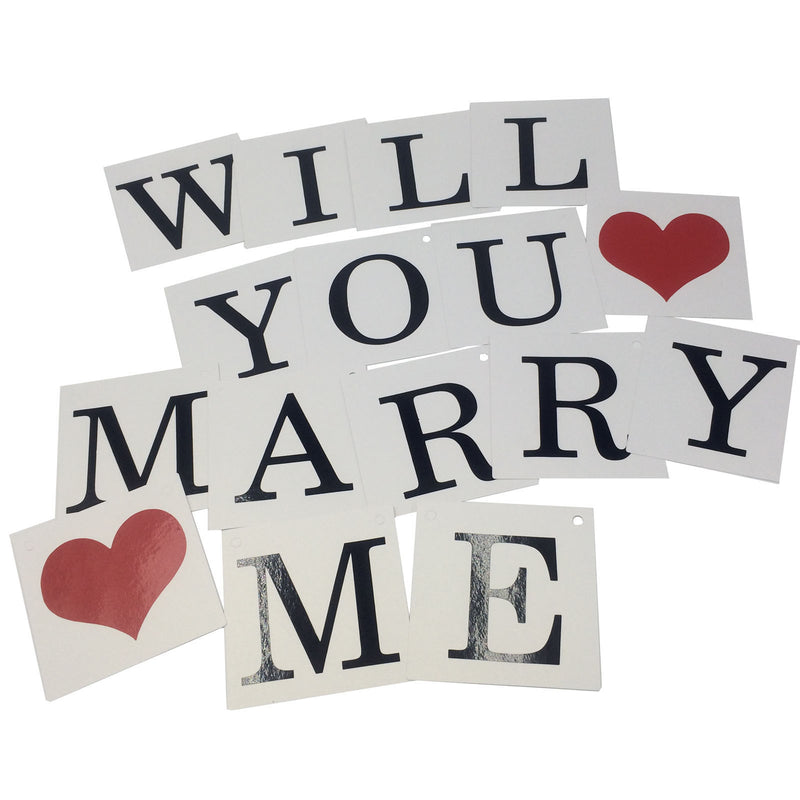 Will You Marry Me Bunting Banner for Wedding 5x5-Inch