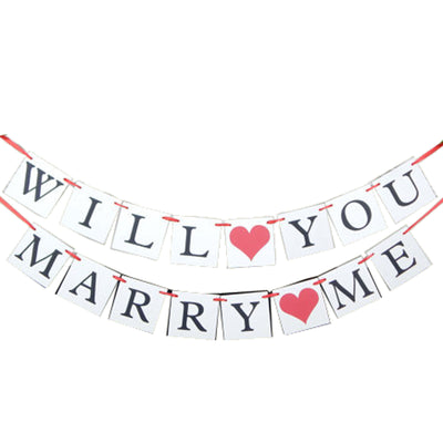 Will You Marry Me Bunting Banner for Wedding 5x5-Inch