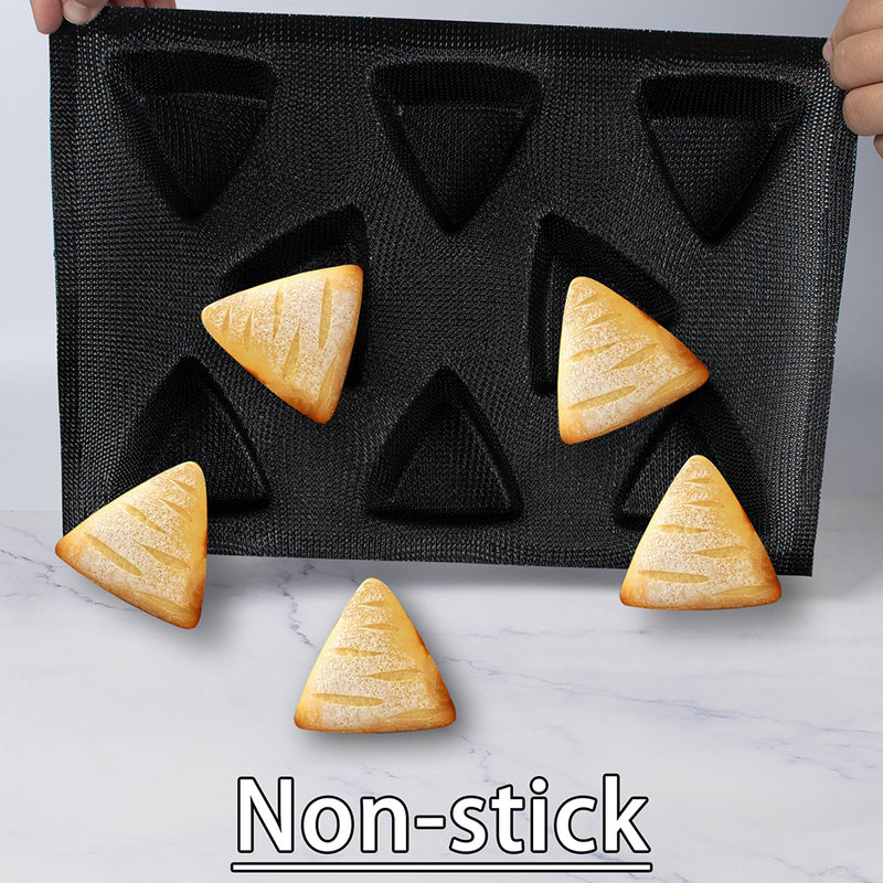 Baking Pan Triangle Silicone Mold 8-cavity 12x8x1-Inch