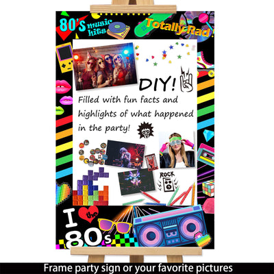 I love 80s Photo Booth Frame - 80's Music Hits 36x24inch