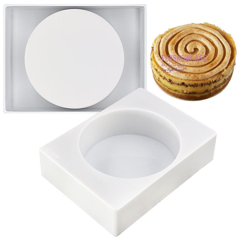 Round Disc Glaze Cake Mousse Silicone Mold Tray Shape Size 5.3x5.3x1.9inch Large