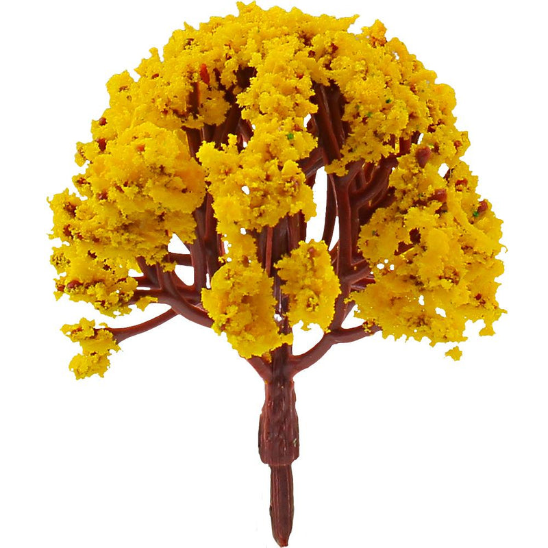 Model Flower Tree for Miniature Garden Landscape Scenery Train Railways 2inch, Yellow