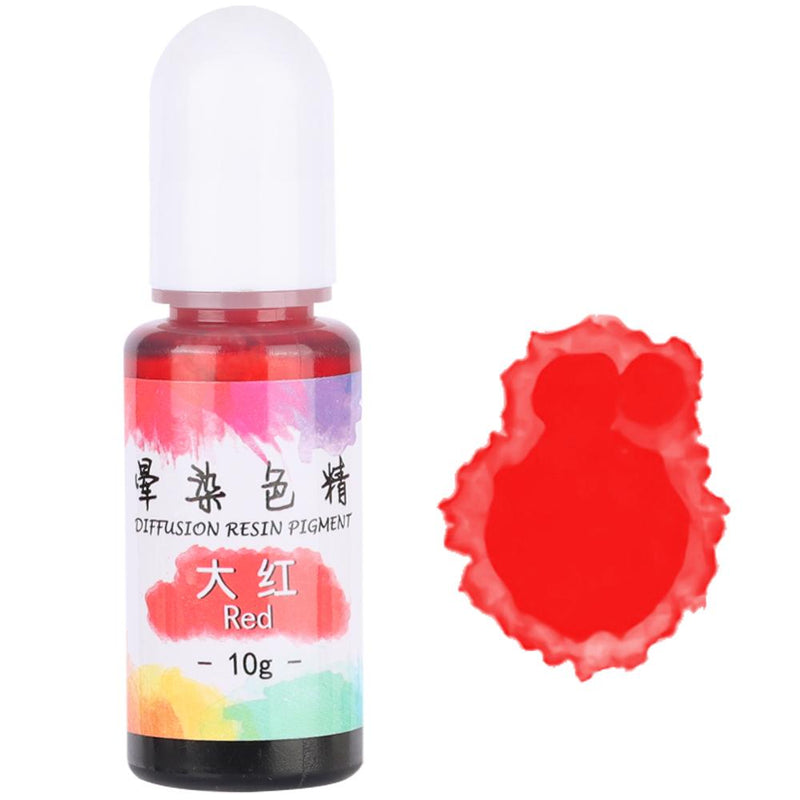 Alcohol Ink Diffuse Resin Pigment 10g 10ml 0.35oz, Red