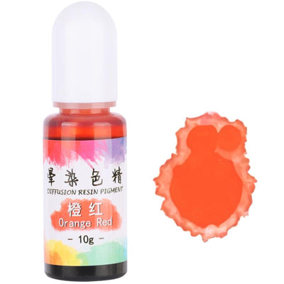Alcohol Ink Diffuse Resin Pigment 10g 10ml 0.35oz, Orange Red
