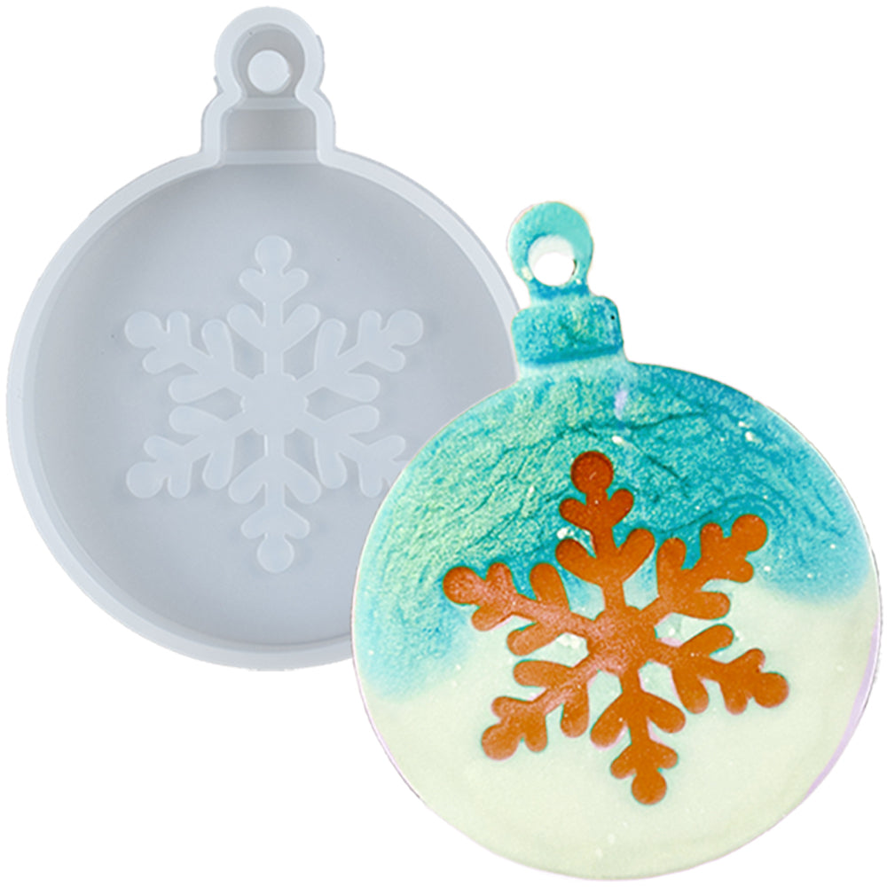 Christmas Ball Tag Resin Silicone Mold with Hanging Hole FUNSHOWCASE