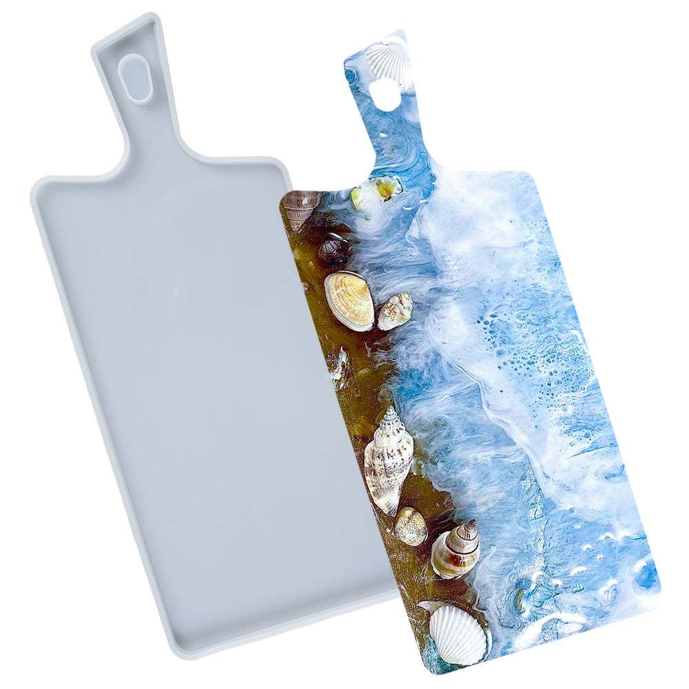 Cheese Board Epoxy Resin Silicone Molds with Handles and Holes Rectangle 13.1inch