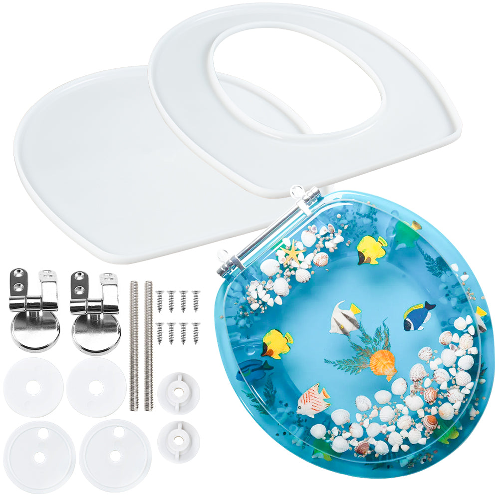 14" OShape Silence Close Toilet Seat Epoxy Resin Molds Set FUNSHOWCASE