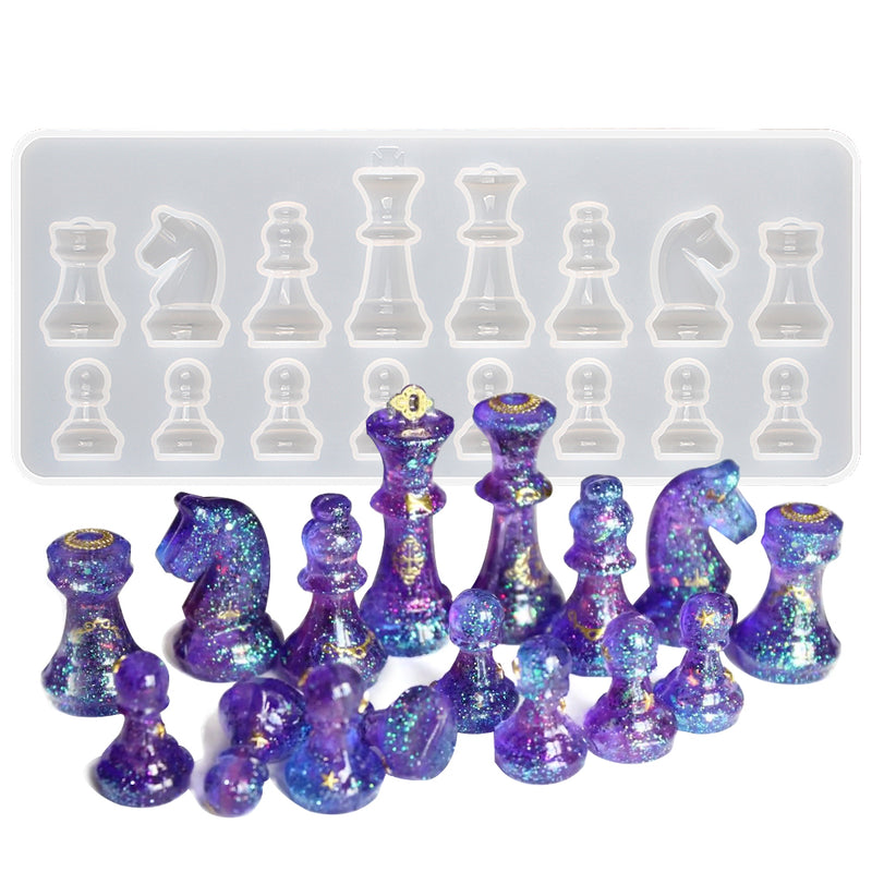 Chess Silicone Resin Mold 16-cavity Height 1.1-3.4inch