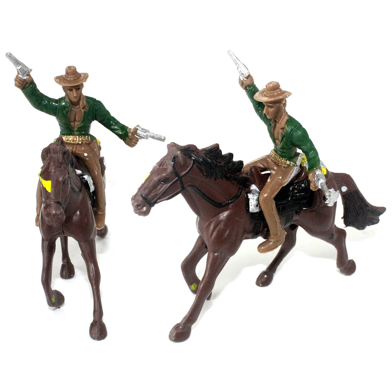 Western Cowboys Gunslingers with Horses Miniatures 4-Count