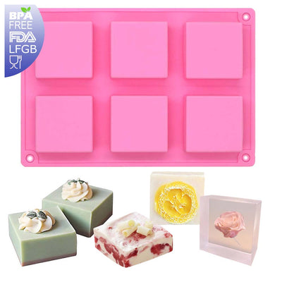 Square Silicone Mold 6-Cavity 1.9x1.9x1-inch Cubes