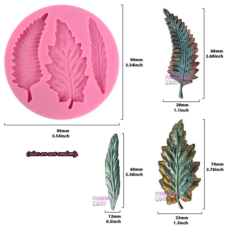 Assorted Long Leaves Silicone Mold 3-Cavity