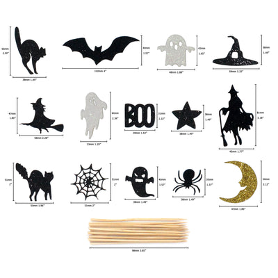 Shimmer Haunted Halloween Cupcake Topper 14-Piece