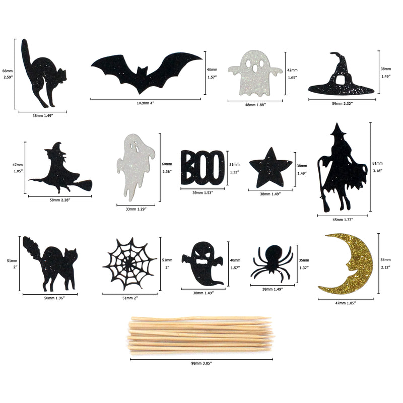 Shimmer Haunted Halloween Cupcake Topper 14-Piece