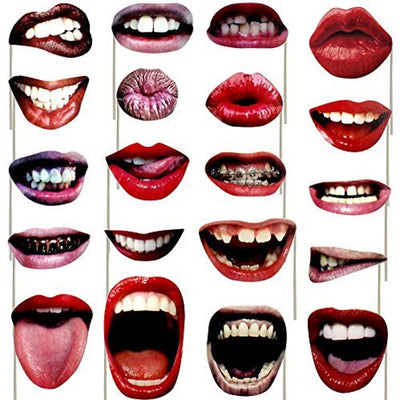 20 Funny Lips Realistic Photo Booth Props