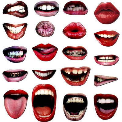 20 Funny Lips Realistic Photo Booth Props