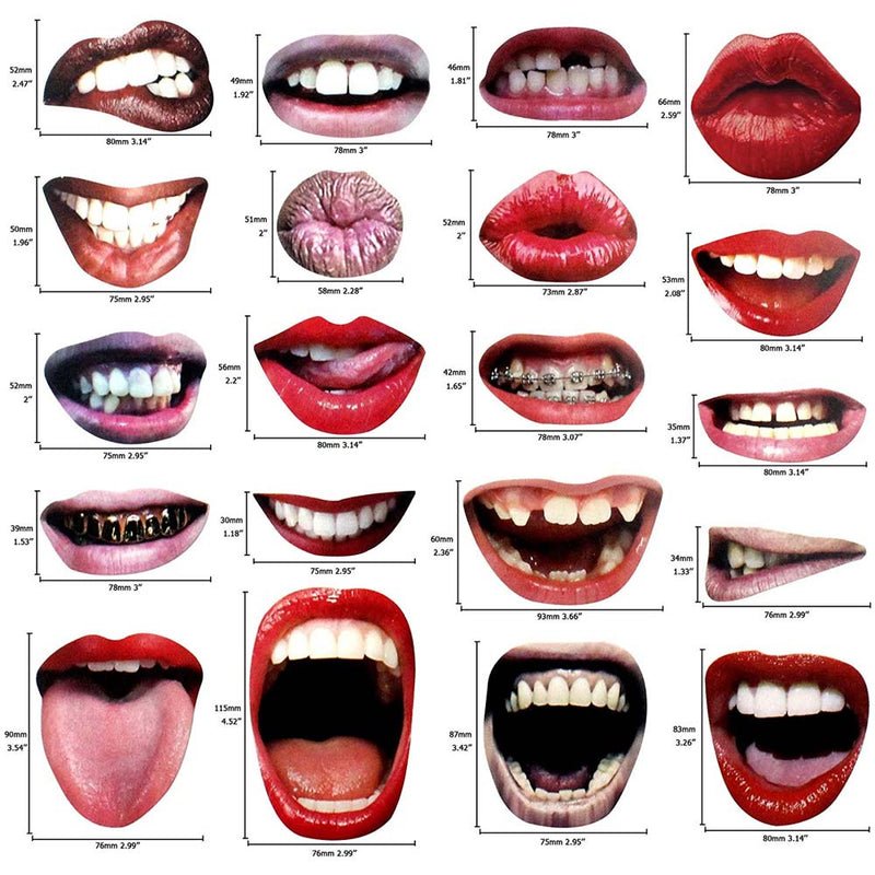 20 Funny Lips Realistic Photo Booth Props