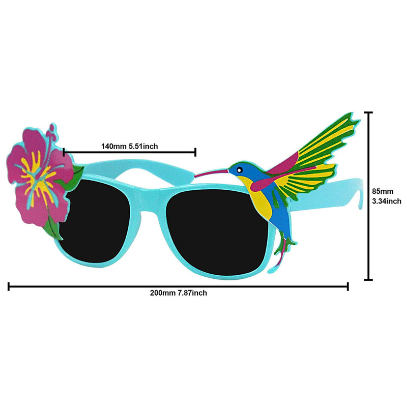 Tropical Sunglasses Fun Shade Hawaiian Hibiscus and Hummingbird