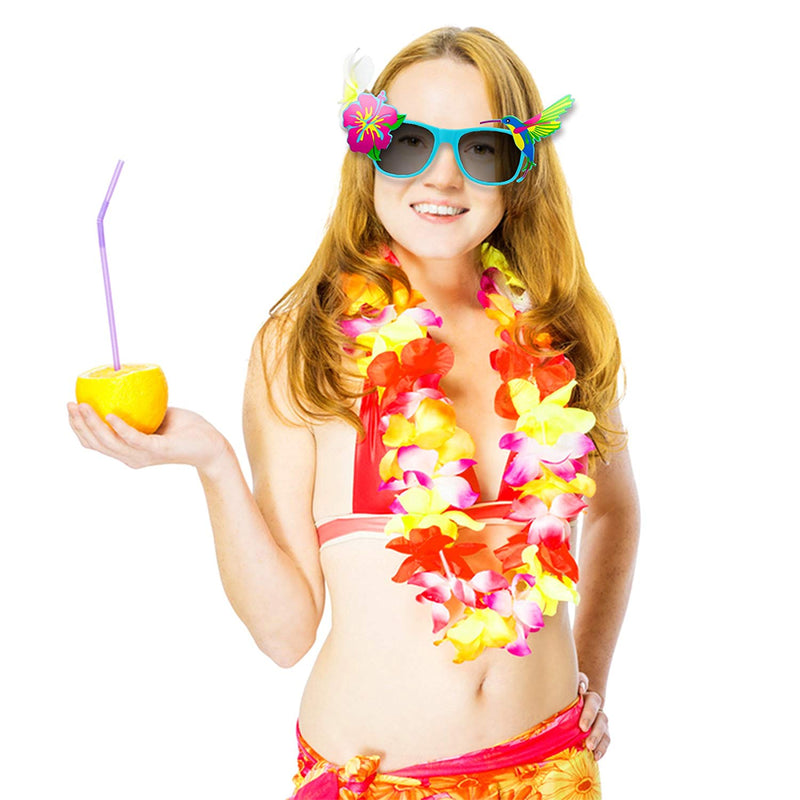 Tropical Sunglasses Fun Shade Hawaiian Hibiscus and Hummingbird