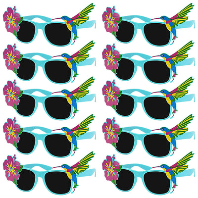 Tropical Sunglasses Fun Shade Hawaiian Hibiscus and Hummingbird