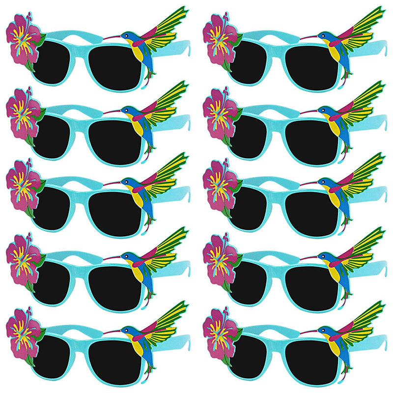 Tropical Sunglasses Fun Shade Hawaiian Hibiscus and Hummingbird