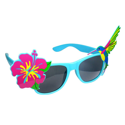 Tropical Sunglasses Fun Shade Hawaiian Hibiscus and Hummingbird