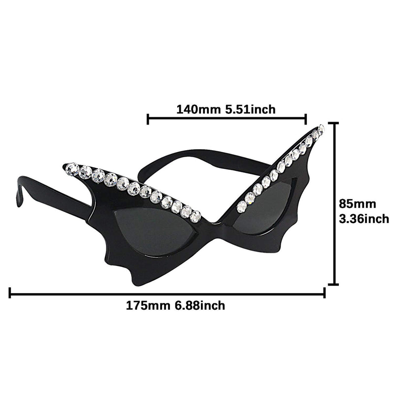 Black Bat Crystal Costume Sunglasses Fun Shades