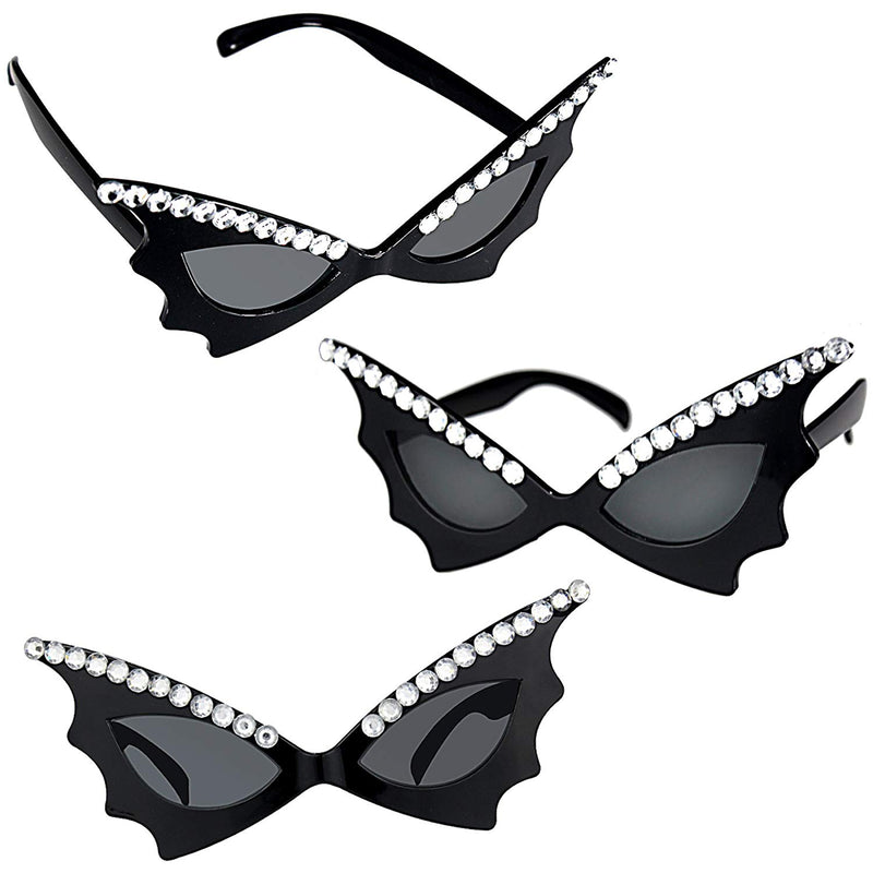 Black Bat Crystal Costume Sunglasses Fun Shades