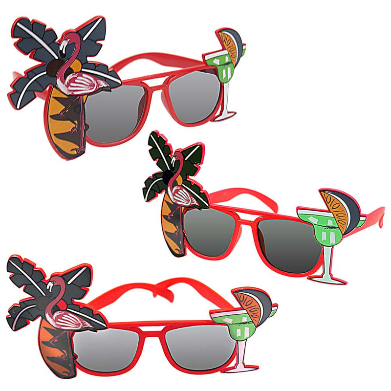 Aloha Luau Party Sunglasses Red