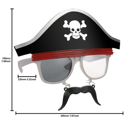 Pirate Hat Party Sunglasses with Mustache