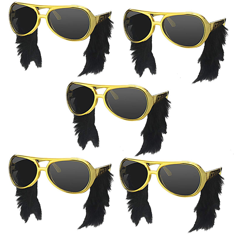 Rock Super Star Sunglasses with Whacky Black Sideburns