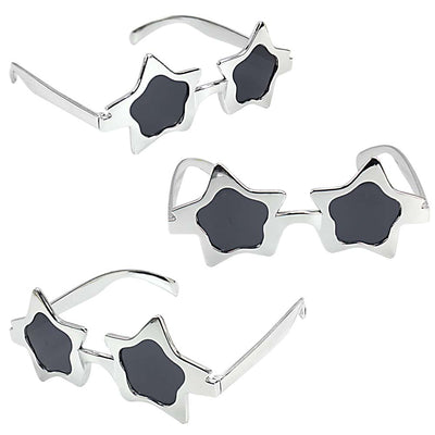 Rock Superstar Party Sunglasses Metallic Silver