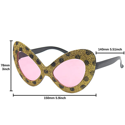 Glam Leopard Spots Cat-eye Party Costume Sunglasses Fun Shades