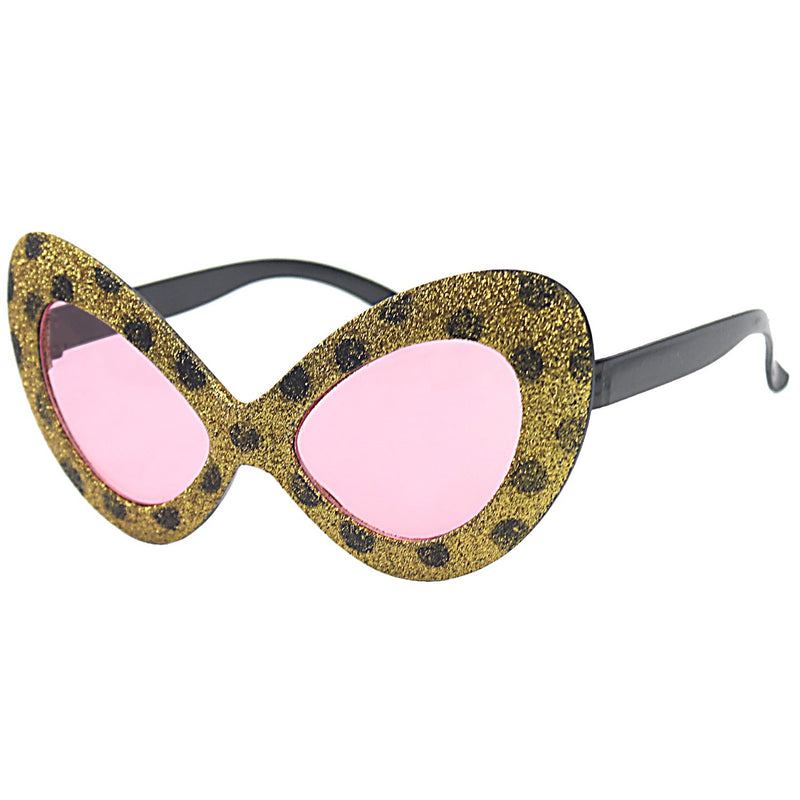 Glam Leopard Spots Cat-eye Party Costume Sunglasses Fun Shades