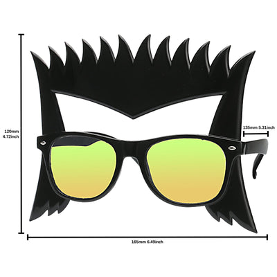 80s Rocker Party Sunglasses with Wig Sideburns Fun Shades