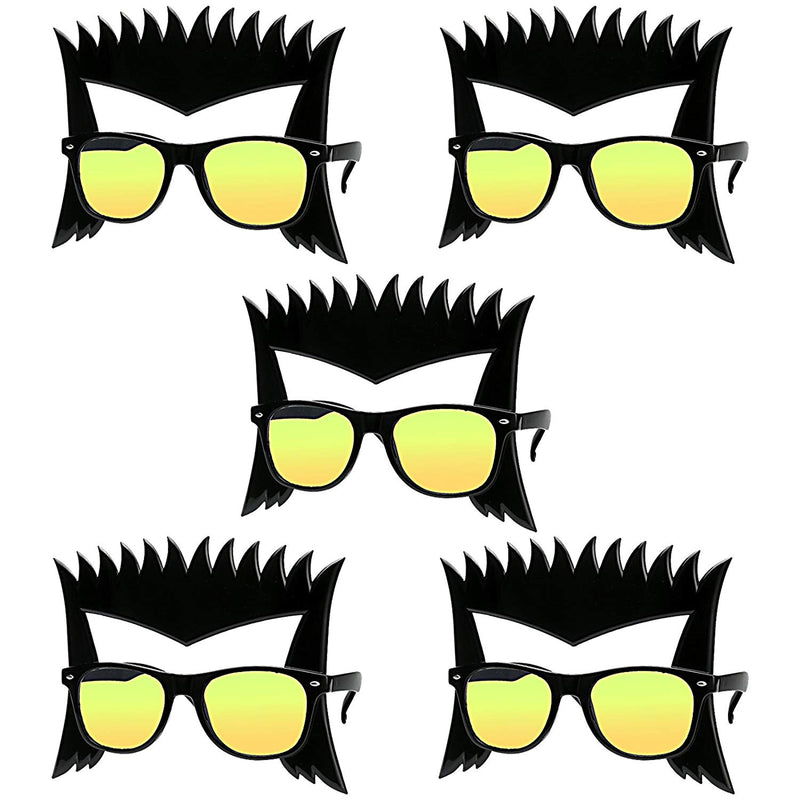 80s Rocker Party Sunglasses with Wig Sideburns Fun Shades