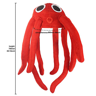 Red Octopus Tropical Party Costume Hat 29-inch