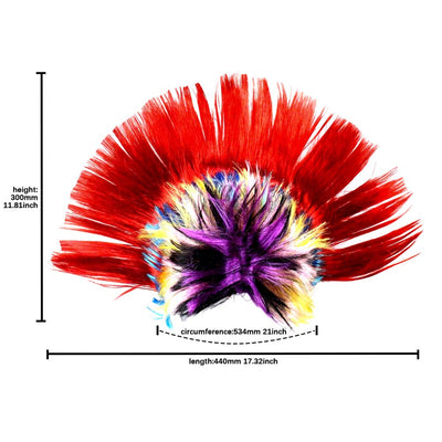 80s Spiked Mohawk Rainbow Wig Photo Booth Props