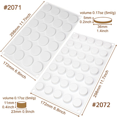 Flat Round Disc Silicone Mold Baking Tray 2 Sizes