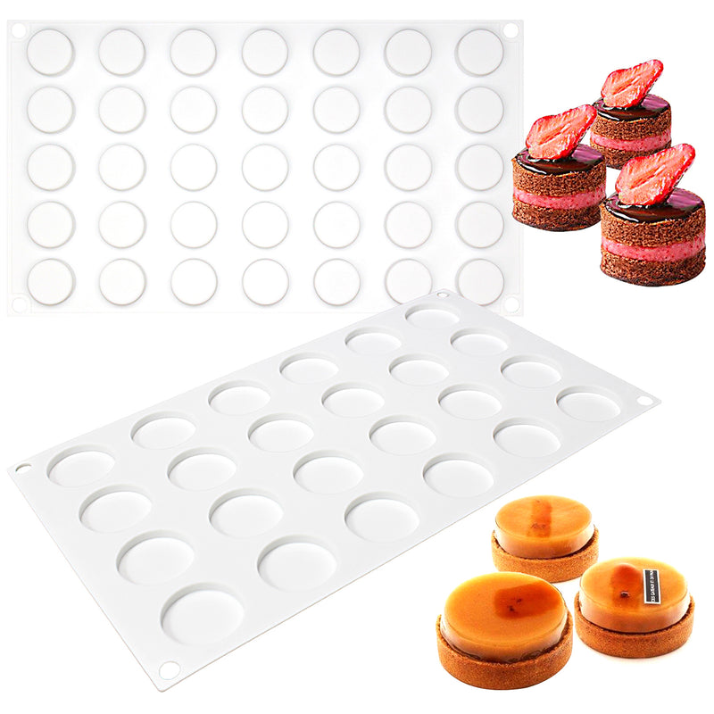Flat Round Disc Silicone Mold Baking Tray 2 Sizes