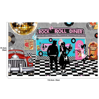 50s Sock Hop Dinner Backdrop