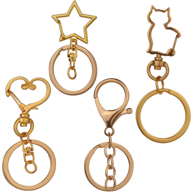 Lobster Clasp with Open Jump Ring 4-count Star|Heart
