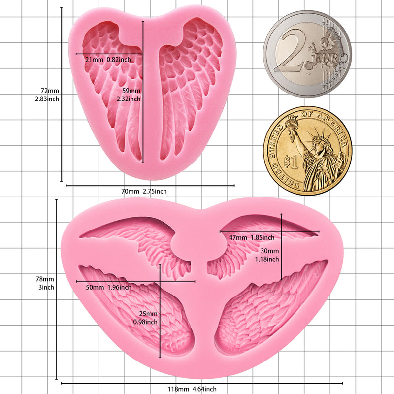 Angel Wings Silicone Molds 2-Count