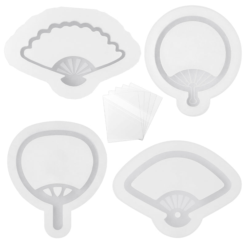 Small Resin Hand Fan Shaker Silicone Molds Set 9-kit