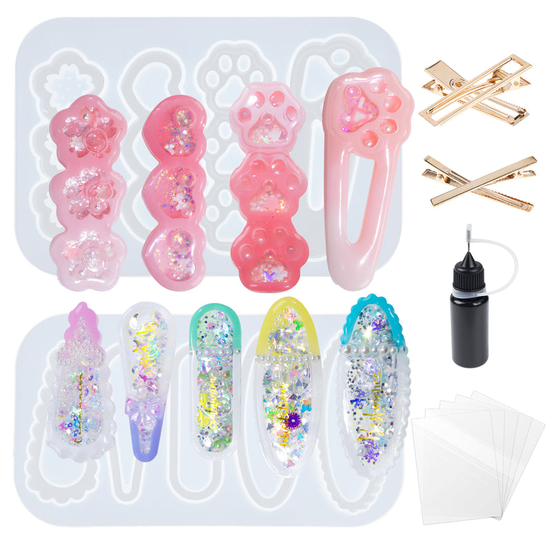 Hair Clips Resin Shaker Molds Set