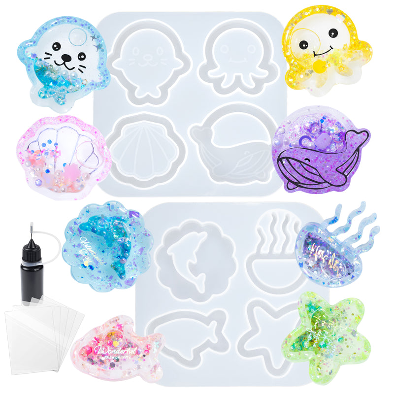 Resin Shaker Moulds Sea Animals Set