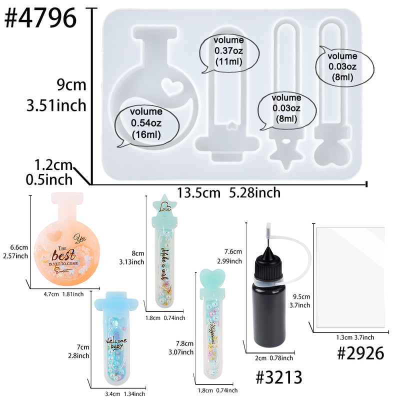 Precision Tip Applicator Bottle with Magic Potions Resin Shaker Molds and Seal Films