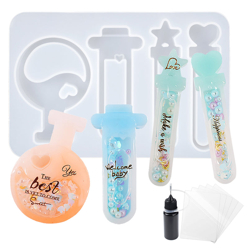 Precision Tip Applicator Bottle with Magic Potions Resin Shaker Molds and Seal Films