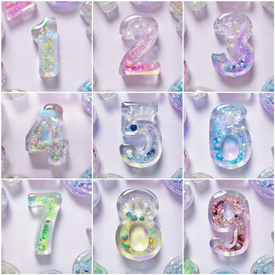 Number Resin Charms Shaker Silicone Mold Set 22-kit